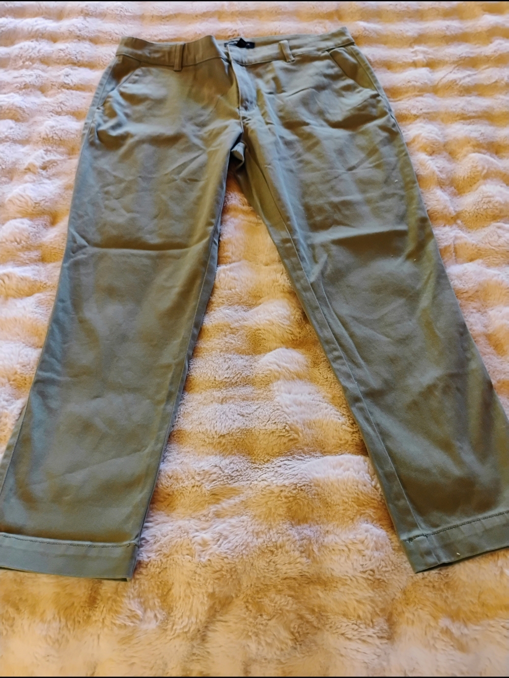 Women's  Olive Green Casual Chino Pants